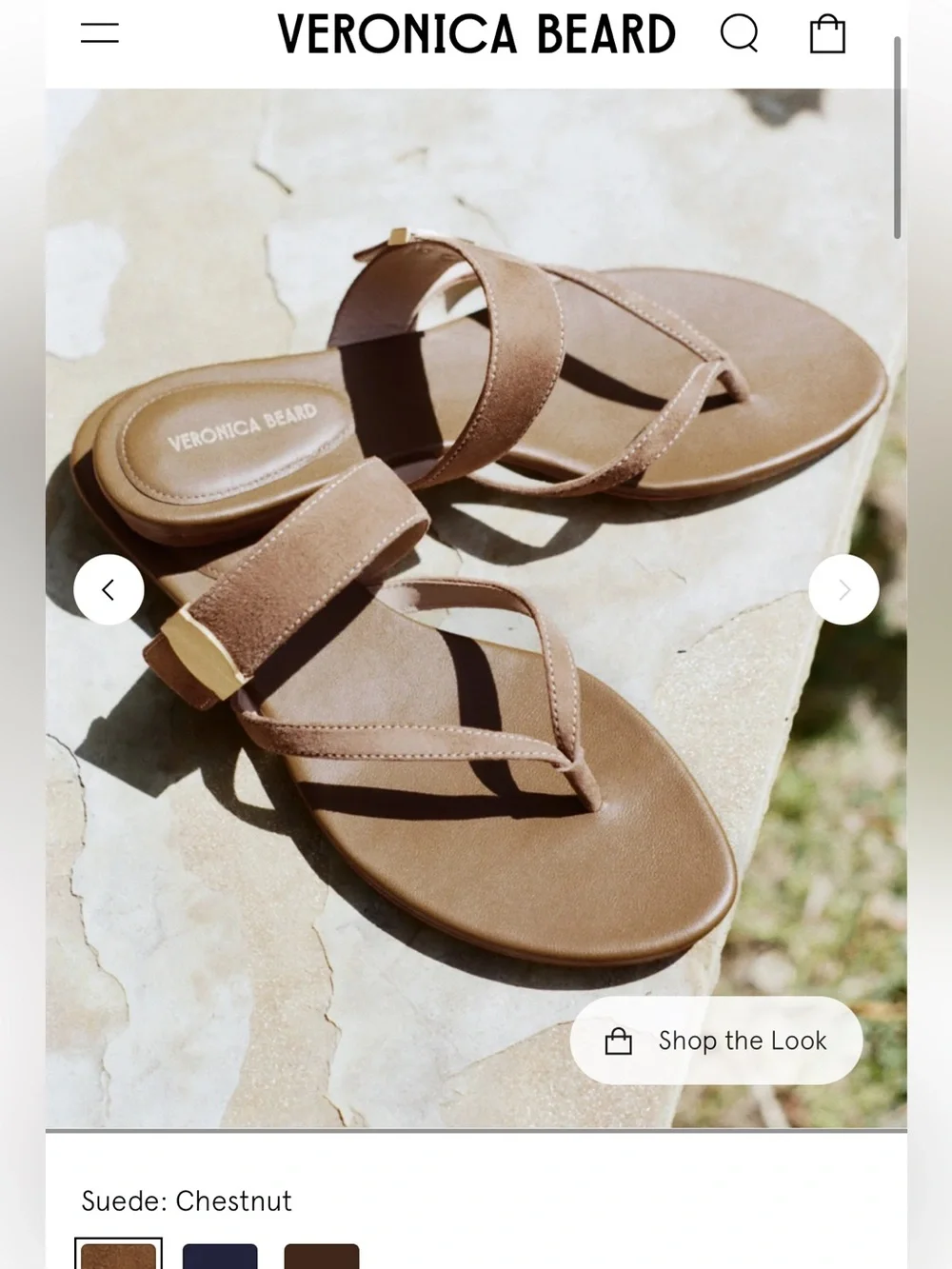 Veronica Beard Salva Dash Leather Sandals Suede Chestnut women Sz 8 gently used